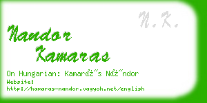 nandor kamaras business card